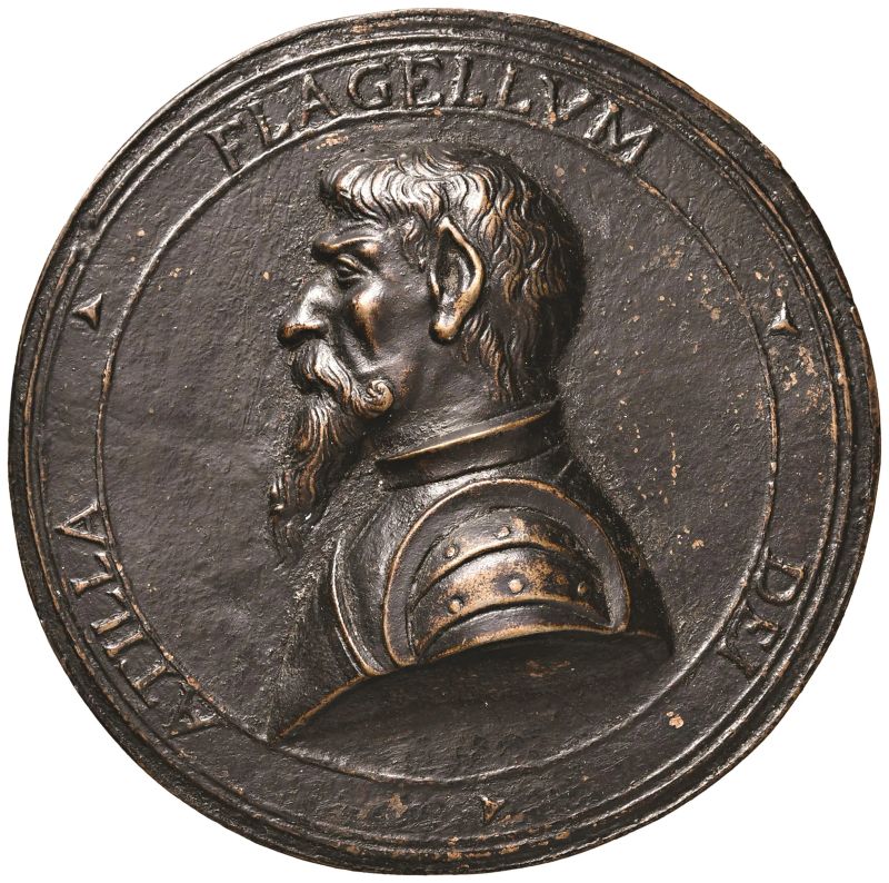 ITALIA ATTILA (406- 453) MEDAGLIA UNIFACE primi del XVIII sec.  - Auction 13th to 20th century Coins and medals - Pandolfini Casa d'Aste