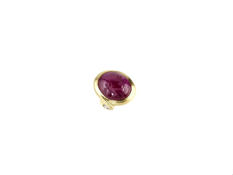 ANELLO IN ORO GIALLO TORMALINA E DIAMANTI  - Asta Gioielli, Orologi da Polso e Argenti - Pandolfini Casa d'Aste