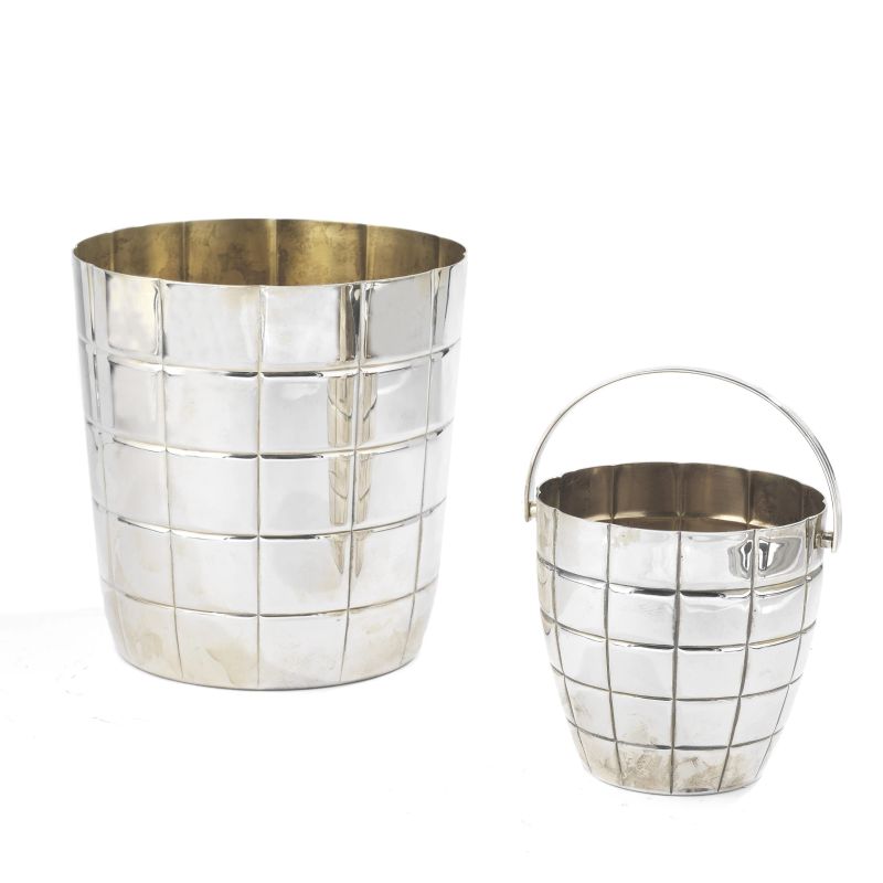 A STERLING BOTTLE BUCKET AND ICE BUCKET, FLORENCE, 20TH CENTURY, MARK OF BELFIORE  - Auction ITALIAN AND EUROPEAN SILVER - Pandolfini Casa d'Aste