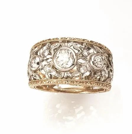 Anello, in oro bianco, oro rosa e diamanti  - Auction Silver, jewels, watches and coins - Pandolfini Casa d'Aste