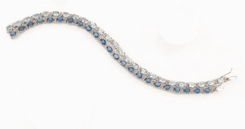 BRACCIALE IN ORO BIANCO, ZAFFIRI E DIAMANTI  - Auction Fine Jewels and Watches - Pandolfini Casa d'Aste