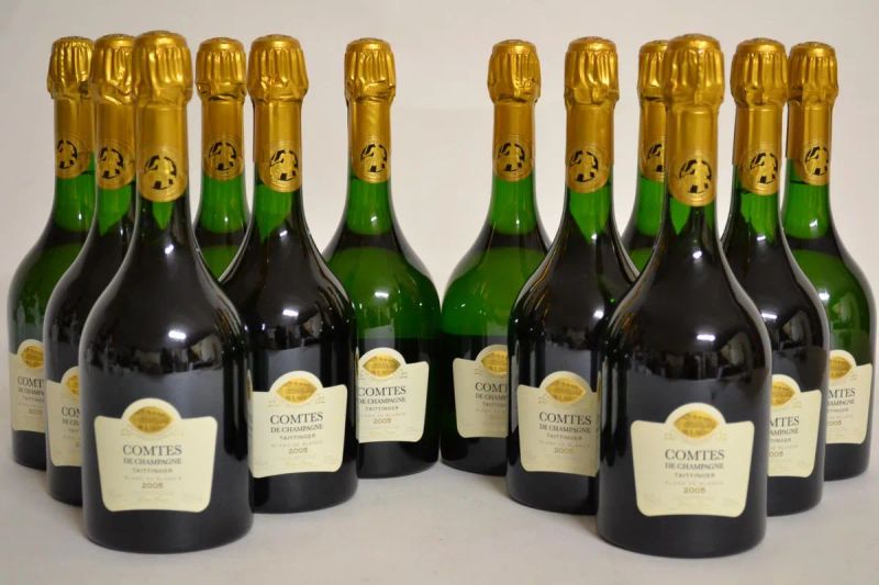 Comtes de Champagne Blanc de Blancs Taittinger 2005  - Asta La passione di una vita. Vini pregiati dalla cantina dell' Enoteca Marcucci - Pandolfini Casa d'Aste