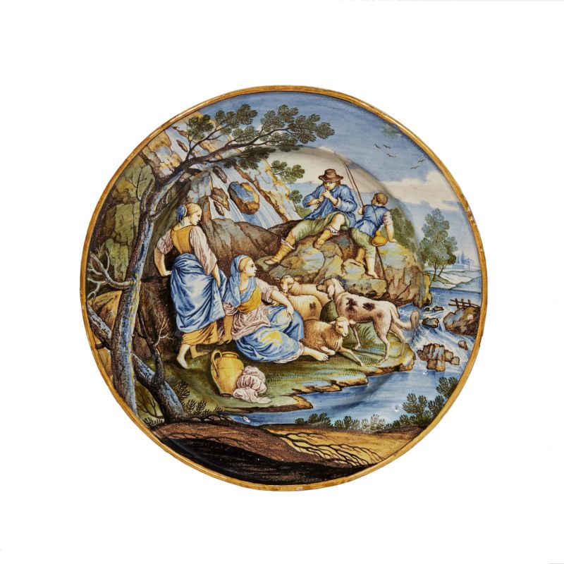 A FERDINANDO MARIA CAMPANI (ATTRIBUTED) DISH, SIENA, 1740-1750  - Auction ONLINE AUCTION | CERAMICA. MAIOLICHE E PORCELLANE DAL XVI AL XIX SECOLO - Pandolfini Casa d'Aste