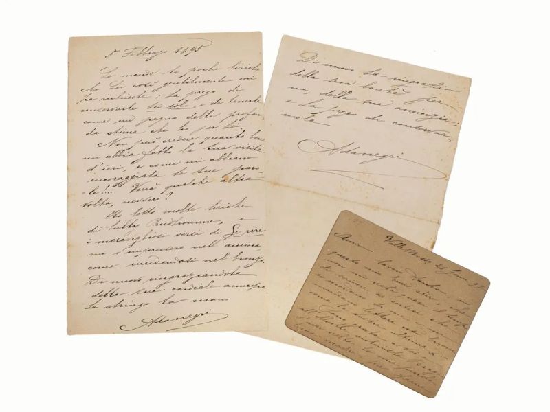 NEGRI, Ada (1870-1945). Due lettere autografe firmate, 2 pagine in 8vo,&nbsp;&nbsp;&nbsp;  - Asta Stampe e disegni antichi e moderni-Libri Antichi - Pandolfini Casa d'Aste