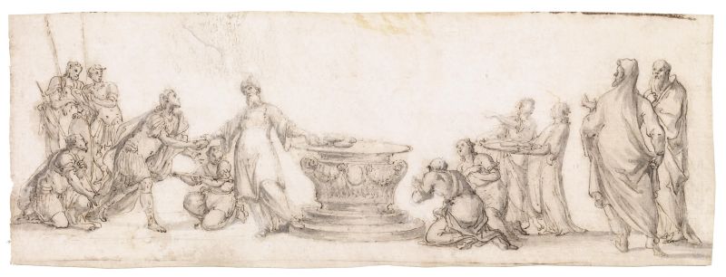 Scuola napoletana, fine sec. XVII - inizio sec. XVIII  - Auction Works on paper: 15th to 19th century drawings, paintings and prints - Pandolfini Casa d'Aste
