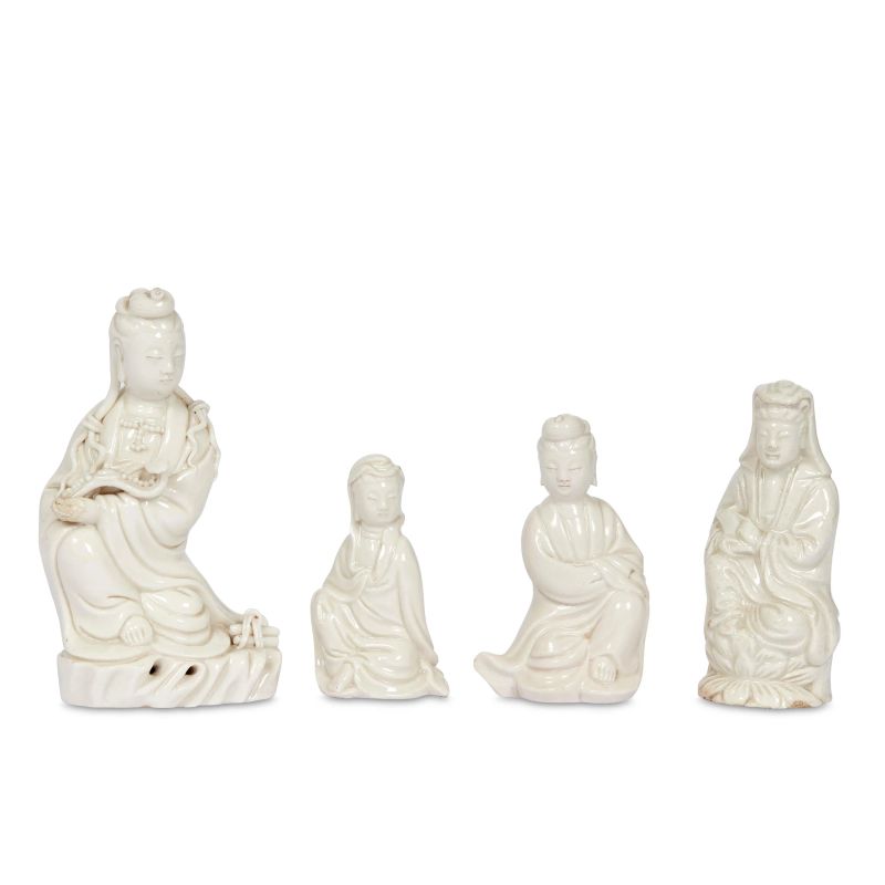 



GROUP OF FOUR FIGURES OF GUANYIN IN WHITE PORCELAIN, CHINA, 20TH CENTURY  - Auction Asian Art | 东方艺术 - Pandolfini Casa d'Aste
