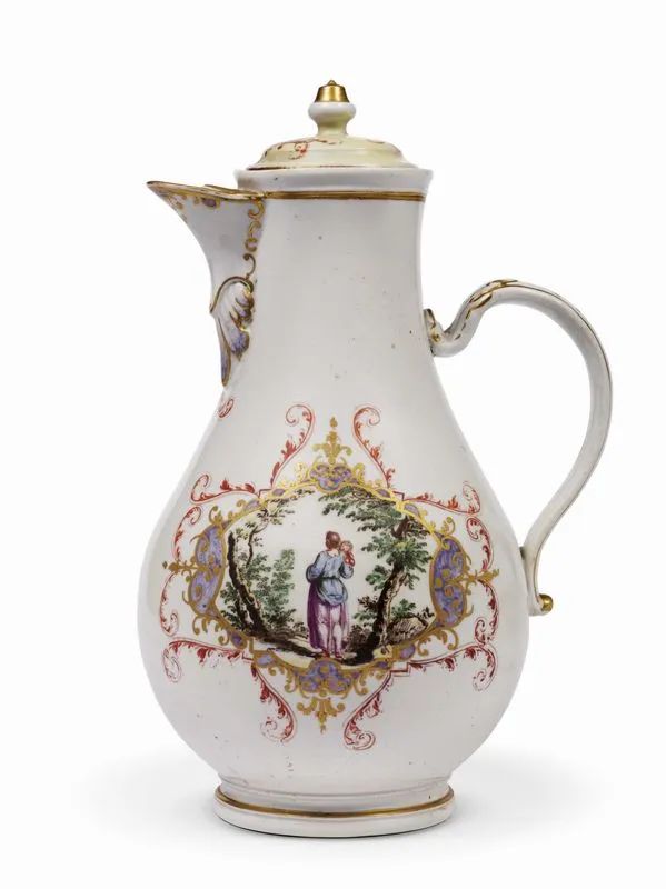 CAFFETTIERA, DOCCIA, GINORI, 1780-1790  - Auction The charm and splendour of maiolica and porcelain: the Pietro Barilla Collection and an important Roman collection - Pandolfini Casa d'Aste