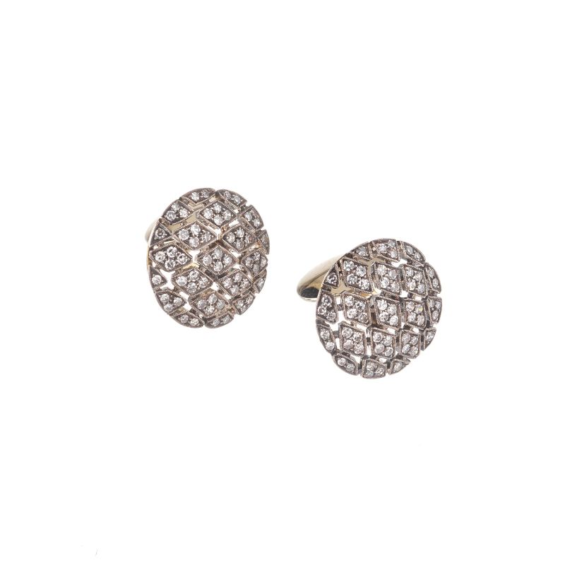 



ROUND DIAMOND CUFFLINKS IN SILVER AND GOLD  - Auction JEWELS - Pandolfini Casa d'Aste