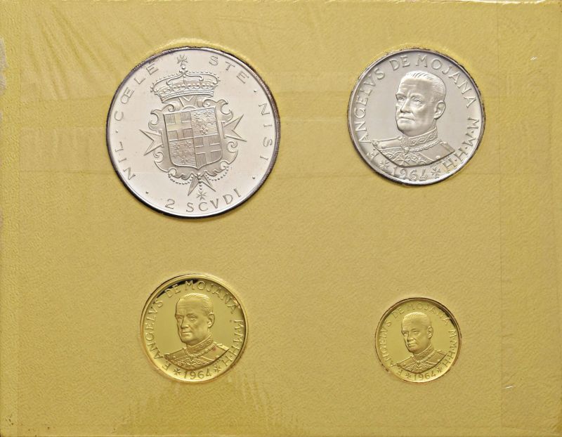 MALTA, SOVRANO MILITARE ORDINE DEI CAVALIERI DI MALTA, GRAN MAESTRO ANGELO DE MOJANA DI COLOGNA (1962-1988), PROOF SET 1964  - Auction Coins and Medals - Pandolfini Casa d'Aste