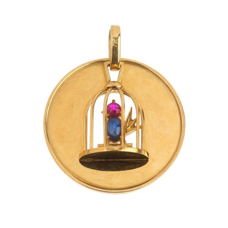 



PENDANT WITH A CAGED BIRD IN 18KT YELLOW GOLD  - Auction JEWELS - Pandolfini Casa d'Aste