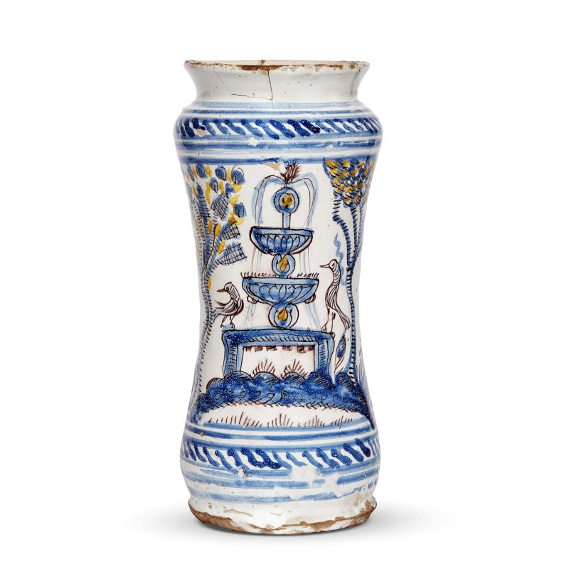 A PHARMACY JAR (ALBARELLO), LATERZA, SECOND HALF 18TH CENTURY  - Auction A COLLECTION OF MAJOLICA APOTHECARY VASES - Pandolfini Casa d'Aste