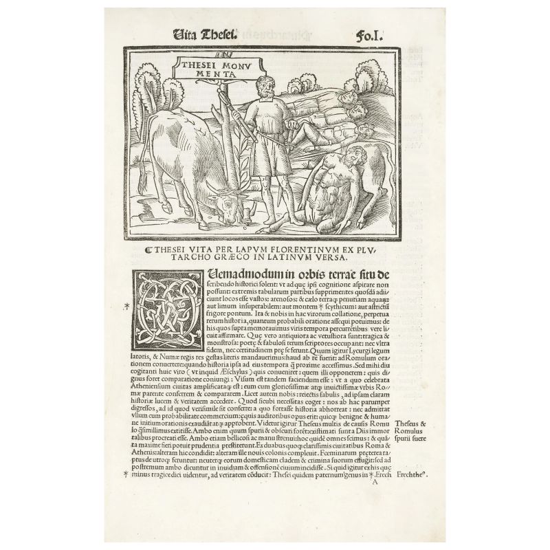 Plutarco. Vitae... novissime post Jodocum Badius Ascensium longe diligentius repositae. Venezia, Sessa e Ravani, 1516.  - Asta LIBRI, MANOSCRITTI, AUTOGRAFI E STAMPE - Pandolfini Casa d'Aste