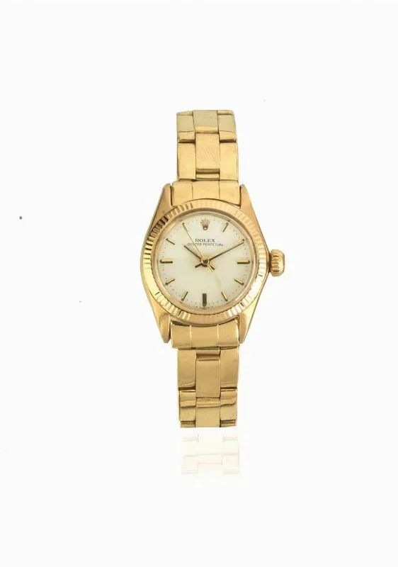 OROLOGIO DA POLSO ROLEX OYSTER PERPETUAL DATE JUST LADY, REF. 6619 CASSA N. 2'205'886, 1969 CIRCA, IN ORO GIALLO  - Auction watches - II - Pandolfini Casa d'Aste