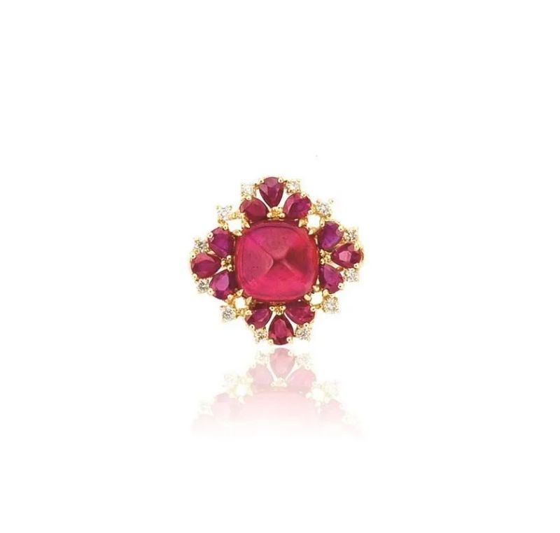 ANELLO IN ORO GIALLO, RUBINI E DIAMANTI  - Auction FINE JEWELS - Pandolfini Casa d'Aste