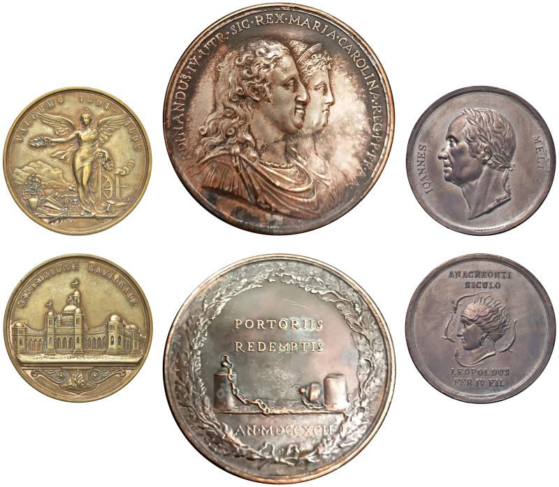 TRE MEDAGLIE BORBONICHE IN BRONZO  - Auction TIMED AUCTION | AUREA. GOLDEN COINS AND MEDALS AND A SELECTION OF BOURBON MEDALS - Pandolfini Casa d'Aste