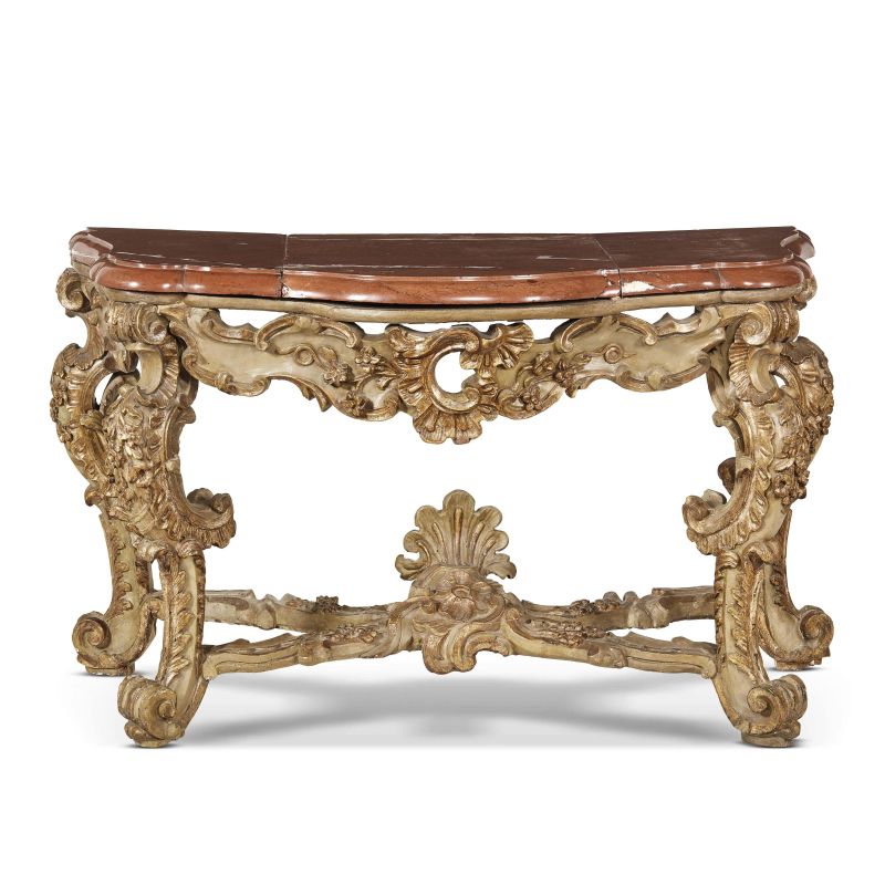 A SOUTH ITALIAN CONSOLE TABLE, SOUTHERN ITALY, 18TH CENTURY  - Auction FURNITURE, OBJECTS OF ART AND SCULPTURES FROM PRIVATE COLLECTIONS - Pandolfini Casa d'Aste