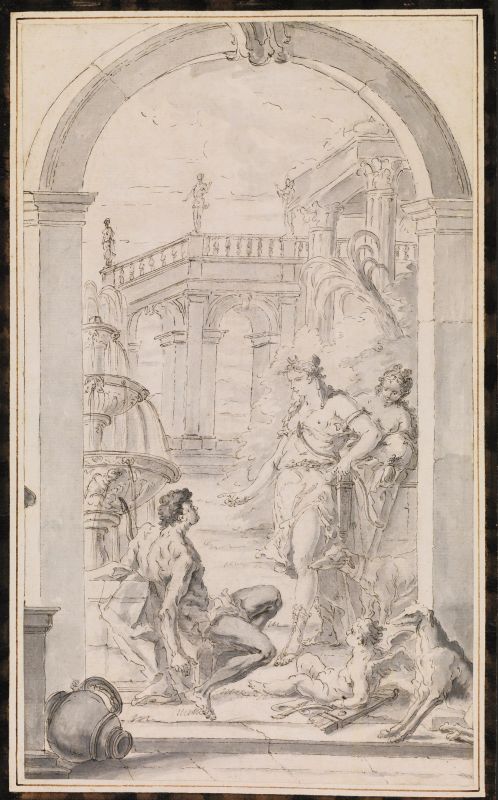 Scuola veneta, prima met&agrave; sec. XVIII  - Auction Works on paper: 15th to 19th century drawings, paintings and prints - Pandolfini Casa d'Aste