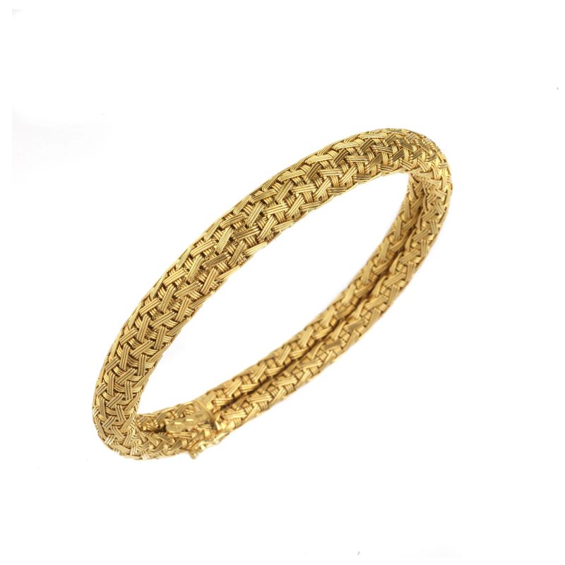 KNITTED BRACELET IN 18KT YELLOW GOLD  - Auction ONLINE AUCTION | THE ART OF JEWELLERY - Pandolfini Casa d'Aste