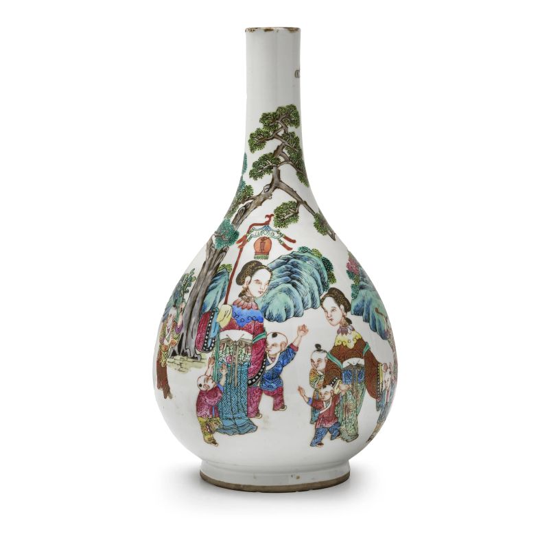 



A FAMILLE ROSE PORCELAIN BOTTLE VASE, CHINA, QING DYNASTY, 19TH CENTURY  - Auction Asian Art | 东方艺术 - Pandolfini Casa d'Aste