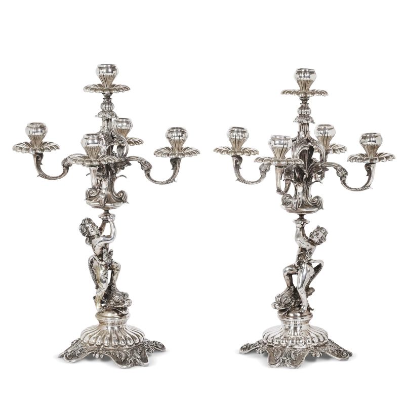 COPPIA DI CANDELABRI, MILANO, SECOLO XX  - Asta INTERNATIONAL FINE ART - Pandolfini Casa d'Aste