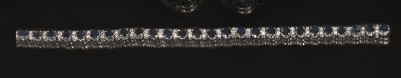 Bracciale in oro bianco, zaffiri e diamanti  - Asta Importanti Gioielli e Orologi - I - Pandolfini Casa d'Aste