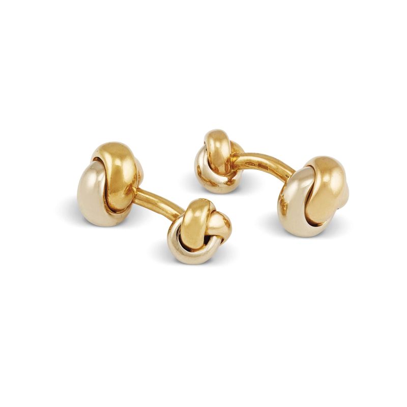 Cartier : CARTIER TRINITY KNOT CUFFLINKS IN 18KT THREE COLOUR GOLD  - Auction JEWELS - Pandolfini Casa d'Aste