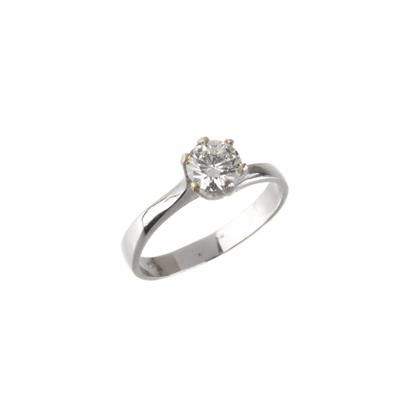 SOLITAIRE DIAMOND RING IN 18KT WHITE GOLD  - Auction ONLINE AUCTION | JEWELS - Pandolfini Casa d'Aste