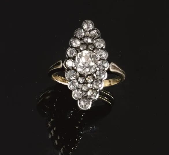 Anello in argento, oro giallo&nbsp; e diamanti  - Auction Important Jewels and Watches - I - Pandolfini Casa d'Aste
