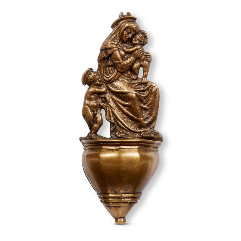 A VENETIAN WALL HOLY WATER FONT, 17TH CENTURY  - Auction PLAQUETTES, MEDALS, AND SMALL BRONZE SCULPTURES FROM THE COLLECTION OF MARIO SCAGLIA AND OTHER PROVENANCES - Pandolfini Casa d'Aste