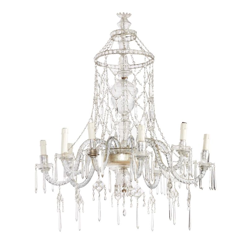 A TUSCAN CHANDELIER, 19TH CENTURY  - Auction INTERNATIONAL FINE ART AND AN IMPORTANT COLLECTION OF PENDULES “AU BON SAUVAGE” - Pandolfini Casa d'Aste