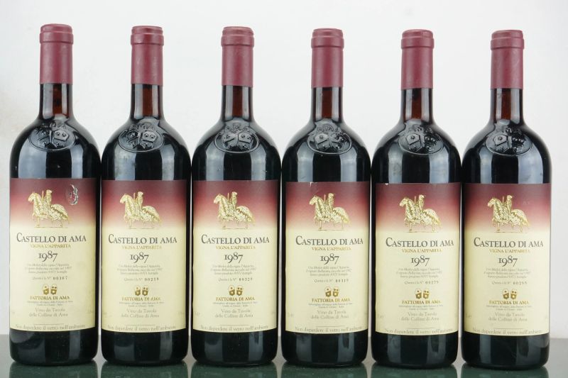 L&rsquo;Apparita Castello di Ama 1987  - Auction LA RAFFINATEZZA DELLA COMPLESSITA' - Fine and Rare Wine - Pandolfini Casa d'Aste