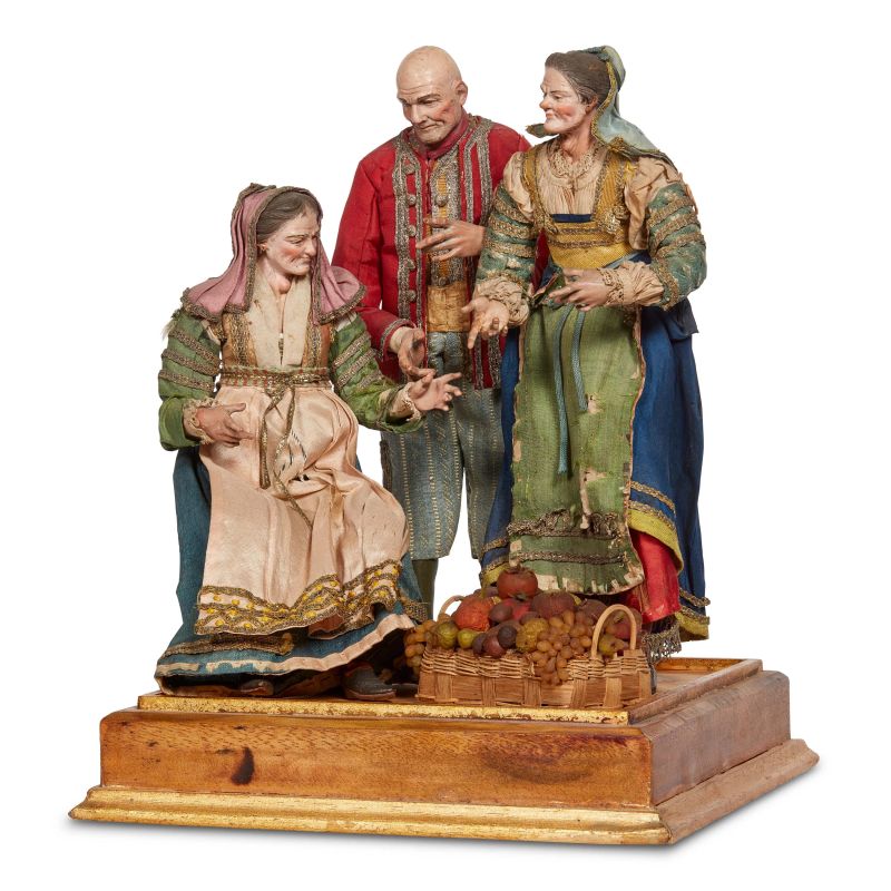 



TWO OLD PEASENT AND A NOBLE PEASENT, NAPLES, 18TH CENTURY  - Auction NEAPOLITAN NATIVITY SHEPHERDS - Pandolfini Casa d'Aste