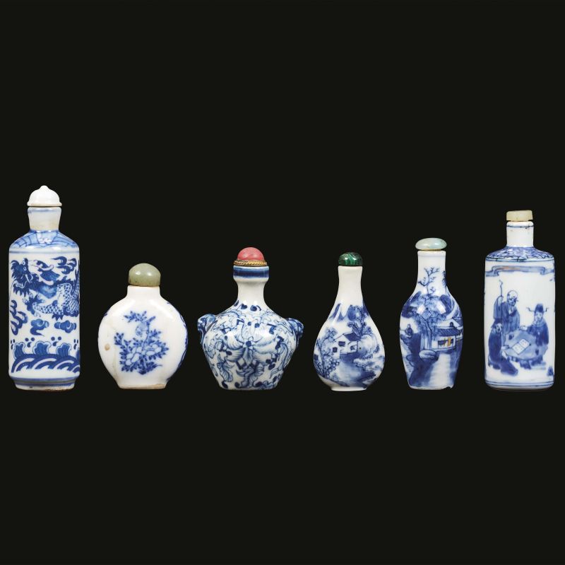 GROUP OF SIX SNUFF BOTTLES, CHINA, QING DYNASTY, 19TH-20TH CENTURIES  - Auction Asian Art - Pandolfini Casa d'Aste
