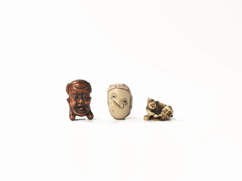 TRE NETSUKE, GIAPPONE, MEIJI PERIOD, SEC. XIX  - Asta Arte Orientale - Pandolfini Casa d'Aste