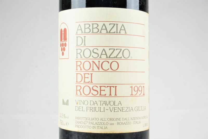      Abbazia di Rosazzo Ronco dei Roseti Zamo &amp; Palazzolo 1991   - Auction ONLINE AUCTION | Smart Wine & Spirits - Pandolfini Casa d'Aste