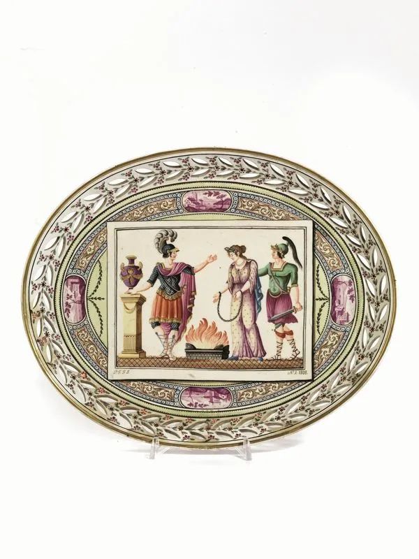 VASSOIO, NAPOLI, MANIFATTURA GIUSTINIANI, INIZI SECOLO XIX  - Auction Important Furniture and Works of Art - Pandolfini Casa d'Aste