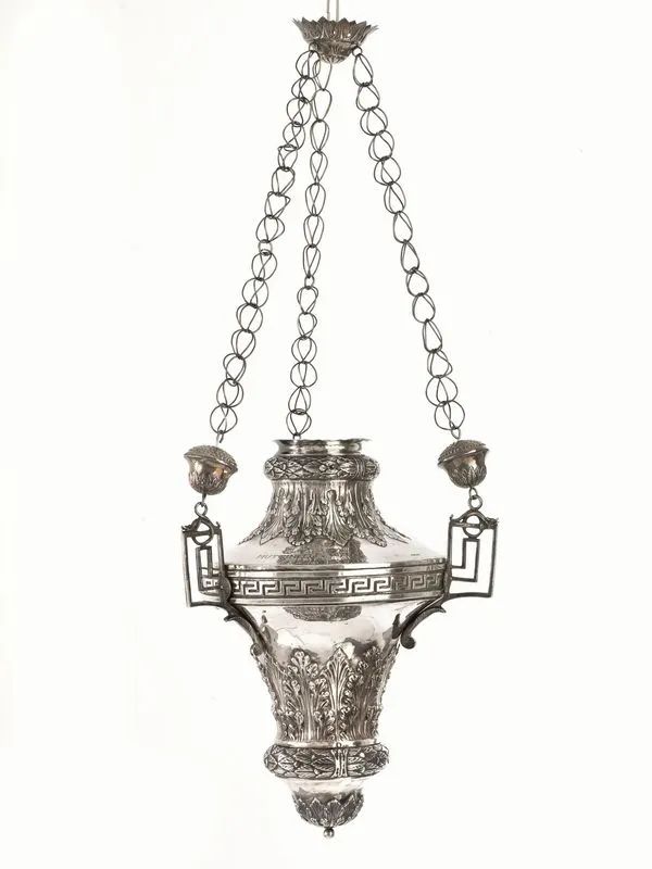 LAMPADA VOTIVA, VERONA, SECOLO XIX  - Auction ITALIAN, RUSSIAN AND EUROPEAN SILVER - Pandolfini Casa d'Aste