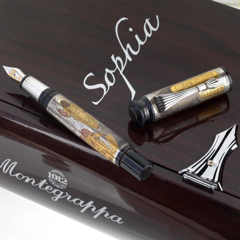 Montegrappa : MONTEGRAPPA &quot;SOPHIA&quot; LIMITED EDITION FOUNDATION PEN N. 264/1200 IN STERLING SILVER  - Auction ONLINE AUCTION | WATCHES AND PENS - Pandolfini Casa d'Aste