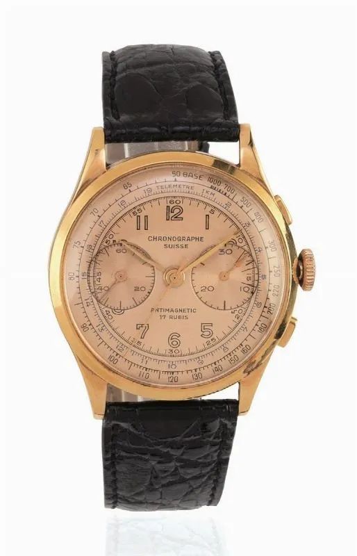 OROLOGIO DA POLSO CON CRONOGRAFO, ANONIMO SVIZZERO, CRONOGRAPHE SUISSE ANTIMAGNETIC 17 RUBIS,&nbsp; ANNI &rsquo;50, IN ORO ROSA  - Auction Fine Jewels and Watches - Pandolfini Casa d'Aste