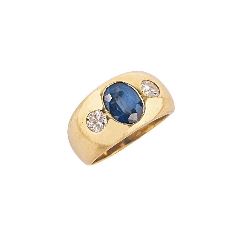 



SAPPHIRE AND DIAMOND WIDE BAND RING IN 18KT YELLOW GOLD  - Auction ARCADE |  JEWELS - Pandolfini Casa d'Aste