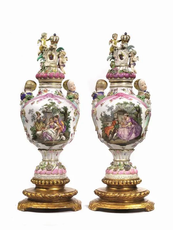 COPPIA DI VASI, GERMANIA, FINE SECOLO XIX  - Auction International Decoration |  furniture and works of art - Pandolfini Casa d'Aste