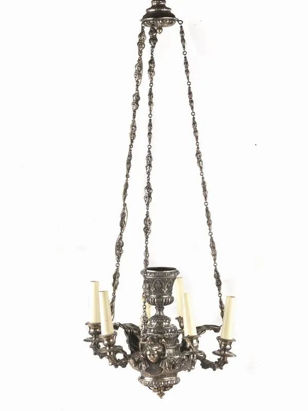 LAMPADA VOTIVA, NAPOLI, 1860 CIRCA, ARGENTIERE ANTONIO ABBATE  - Asta ARGENTI ITALIANI ED EUROPEI - Pandolfini Casa d'Aste