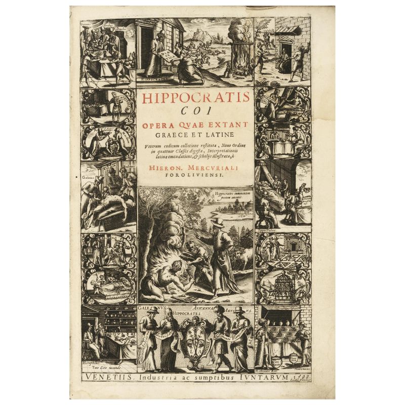Ippocrate. Opera quae extant Graece et latine. Venezia, Giunta, 1588.  - Asta LIBRI, MANOSCRITTI, AUTOGRAFI E STAMPE - Pandolfini Casa d'Aste