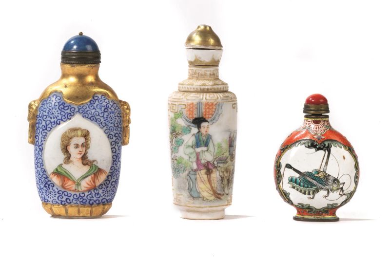 TRE SNUFF BOTTLE, CINA, SEC. XX  - Auction Asian Art - Pandolfini Casa d'Aste