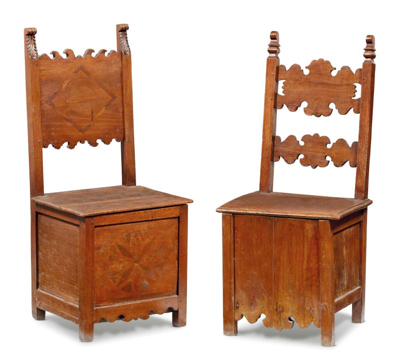      DUE SEDIE A COMODA, ITALIA SETTENTRIONALE, FINE SECOLO XVII   - Auction Online Auction | Furniture and Works of Art from private collections and from a Veneto property - part three - Pandolfini Casa d'Aste