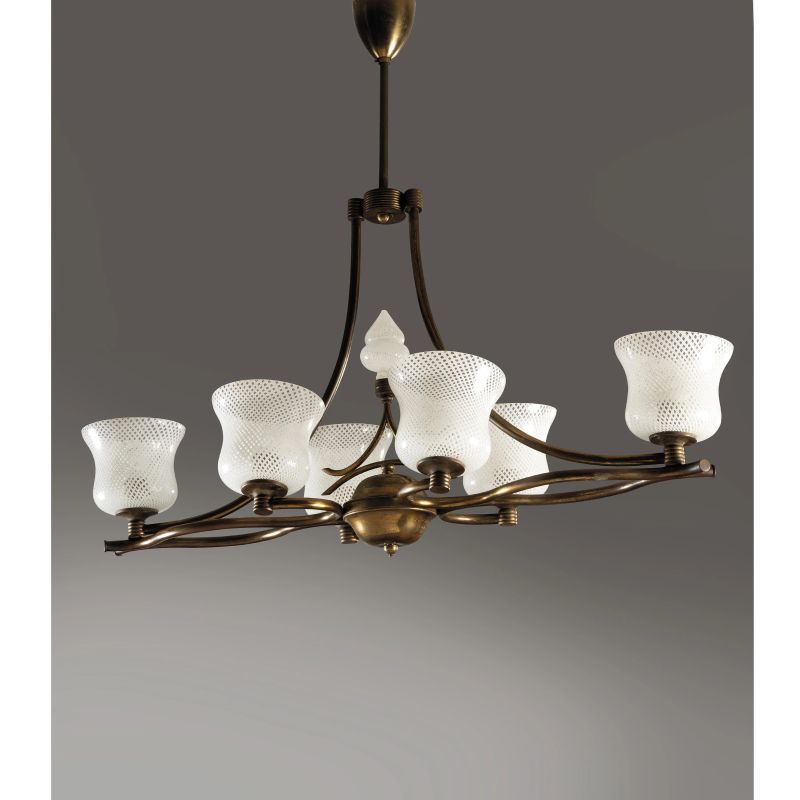 



BRASS AND GLASS CEILING LAMP  - Auction DESIGN AND DECORATIVE ARTS - Pandolfini Casa d'Aste