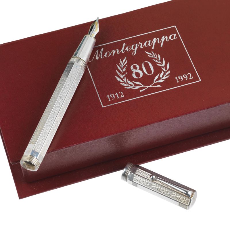 Montegrappa : MONTEGRAPPA REMINISCENCE LIMITED EDITION SILVER FOUNTAIN PEN N. 0545/1912  - Auction ONLINE AUCTION | COLLECTIBLE PENS - Pandolfini Casa d'Aste