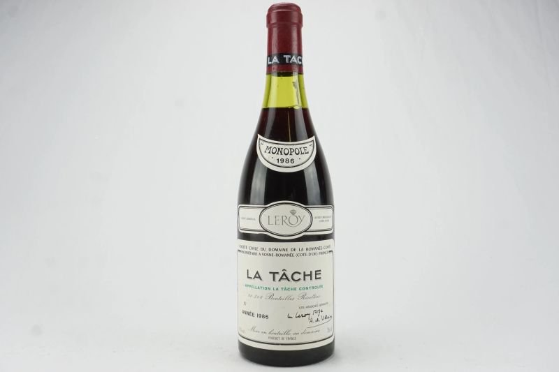      La T&acirc;che Domaine de la Roman&eacute;e Conti 1986    - Auction The Art of Collecting - Italian and French wines from selected cellars - Pandolfini Casa d'Aste