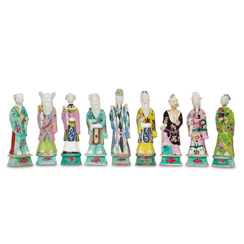 



GROUP OF NINE FIGURES, CHINA, QING DYNASTY, 19TH CENTURY  - Auction Asian Art | 东方艺术 - Pandolfini Casa d'Aste