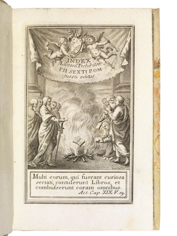 CONGREGAZIONE DELL&rsquo;INDICE. Index librorum prohibitorum sanctissimi domini nostri Pii sexti pontificis maximi jussu editus. Rom&aelig;, ex typographia Rev. Camer&aelig; Apostolic&aelig;, 1786 (Rom&aelig;, 1807).  - Asta Argenti, Numismatica e Libri - Pandolfini Casa d'Aste